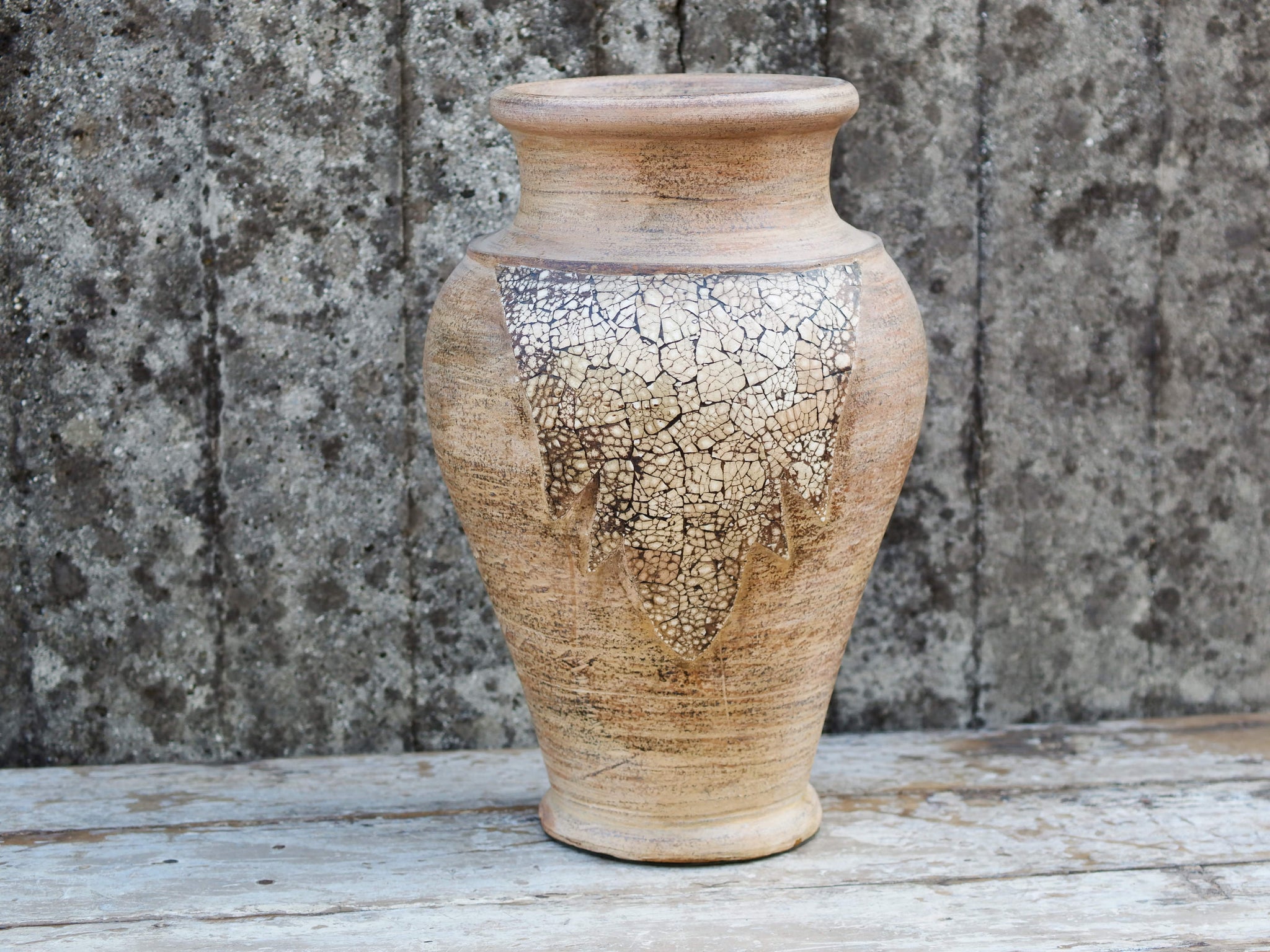 vaso in terracotta e gusci d'uovo cod.VAS13 – etnikó by crosato