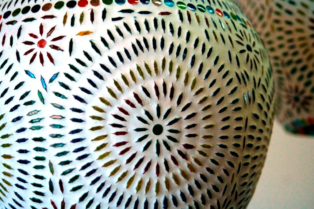 Lampada Mosaico India. Diametro25 h30cm.