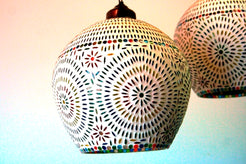 Lampada Mosaico India. Diametro25 h30cm.