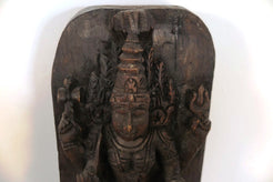 Statua Shiva in legno, tronco di teak inciso, databile metà 900, pezzo unico lavorato artigianalmente. dimensioni 24x17xh53cm.