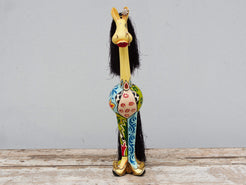 Statua di giraffa in legno finemente dipinta e decorata.  Dimensioni 10x12 h38cm.   per ulteriori info o foto mail info@etniko.it whatsapp 0039 3338778241 etsy / ig / fb : etnikobycrosato